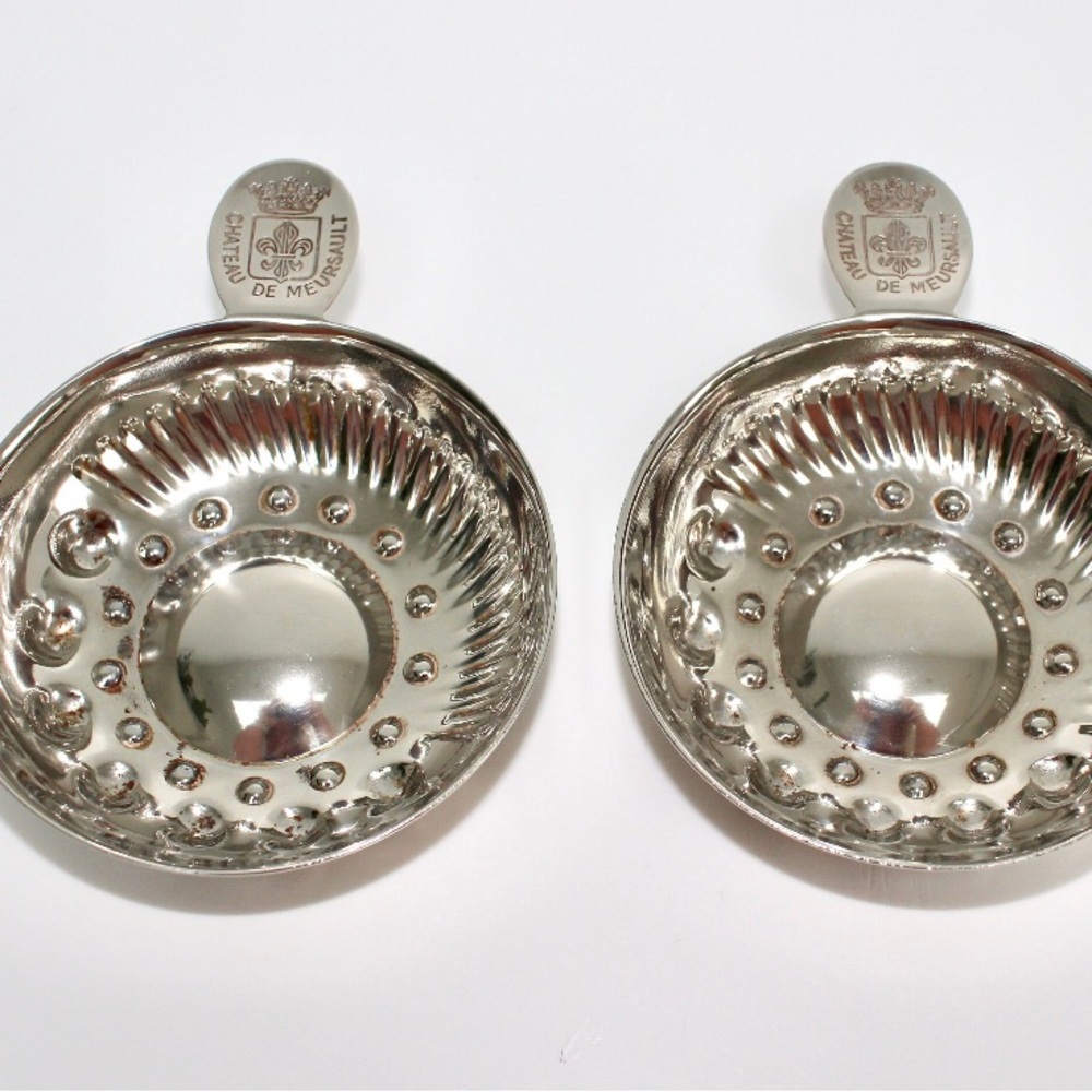 Pair of Vintage Taste Cups, from the Chateau De Meursault Vineyard